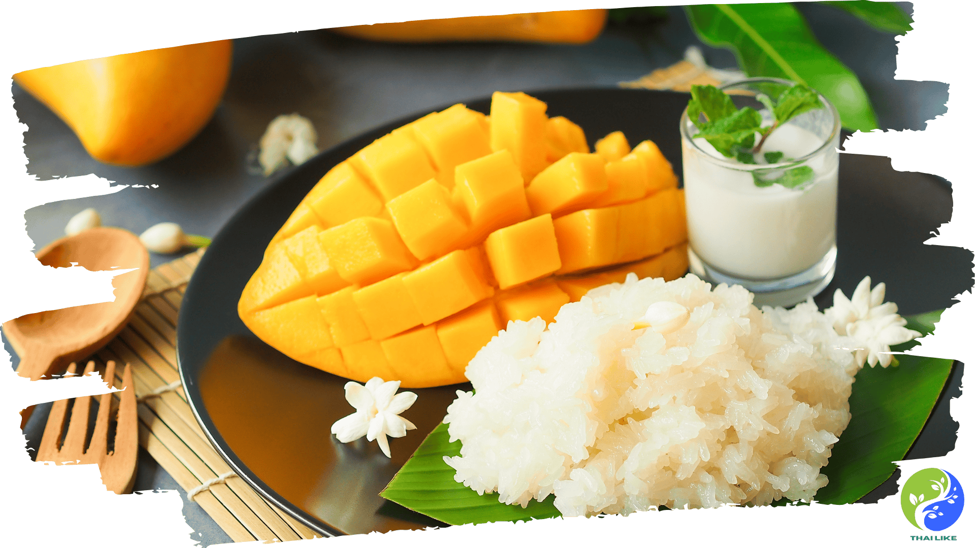 찹쌀을 곁들인 망고