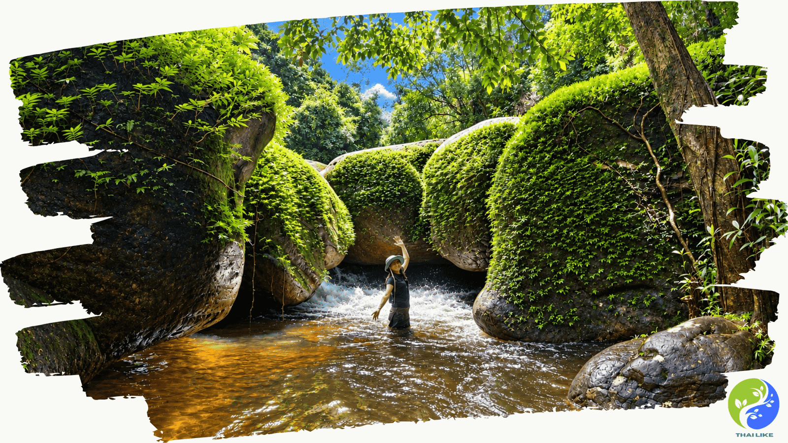 La cascada Kinnaree y Roca del Delfín